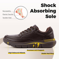 FitVille Mens Oxfords Lace-Up Water Resistant Shoes Mocha Brown Size US 11 NEW