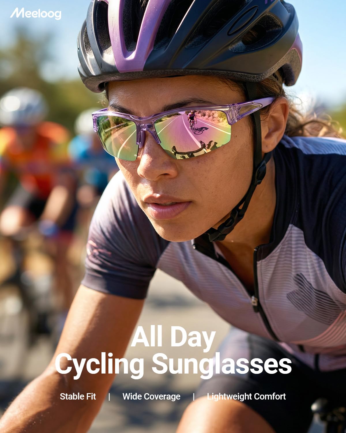 Meeloog Unisex Active Glasses Lightweight Wrap Around Golf Sunglasses NEW