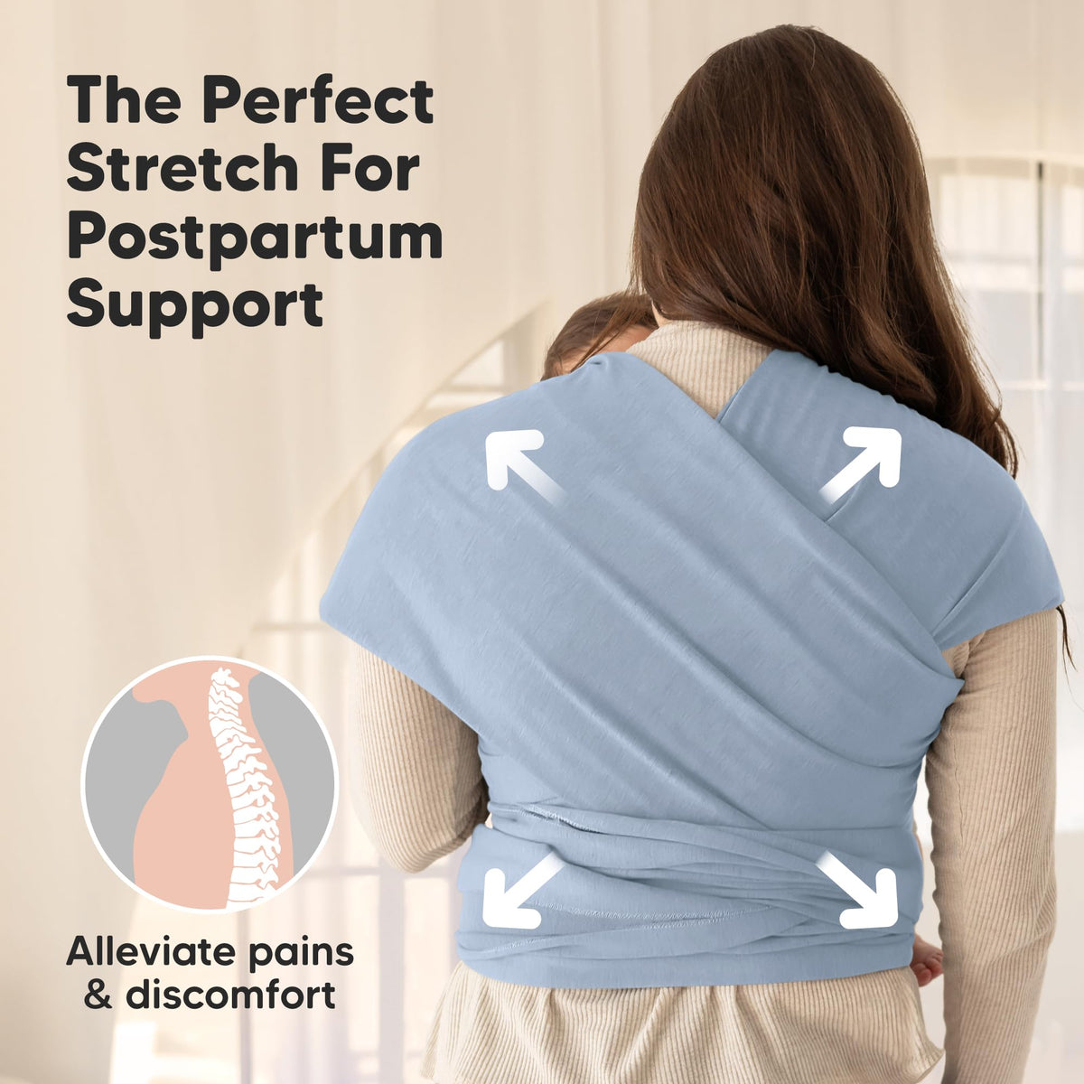 KeaBabies Baby Wrap Carrier All in 1 Powder Blue One Size Sling Size One NEW