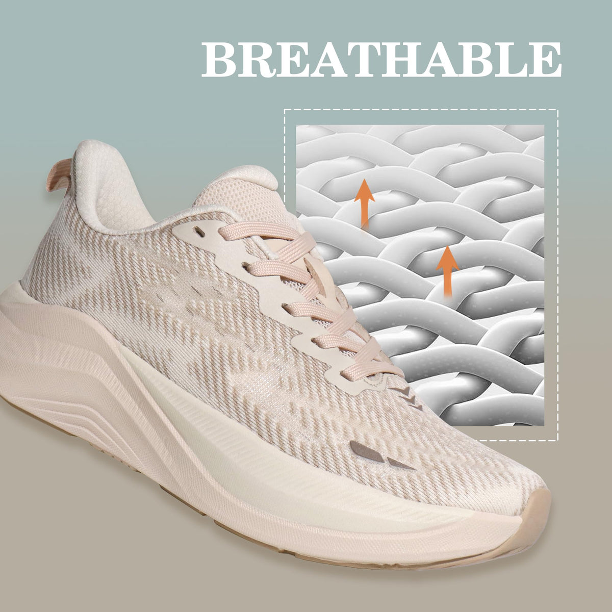Hawkwell Cloud Zero Active Cushion Breathable Tennis Shoes Beige Size US 10 NEW