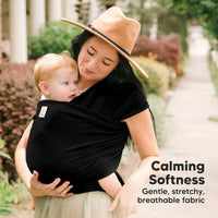 KeaBabies Trendy Black Baby Wrap Carrier - All-in-1 Newborn to Toddler DEMO