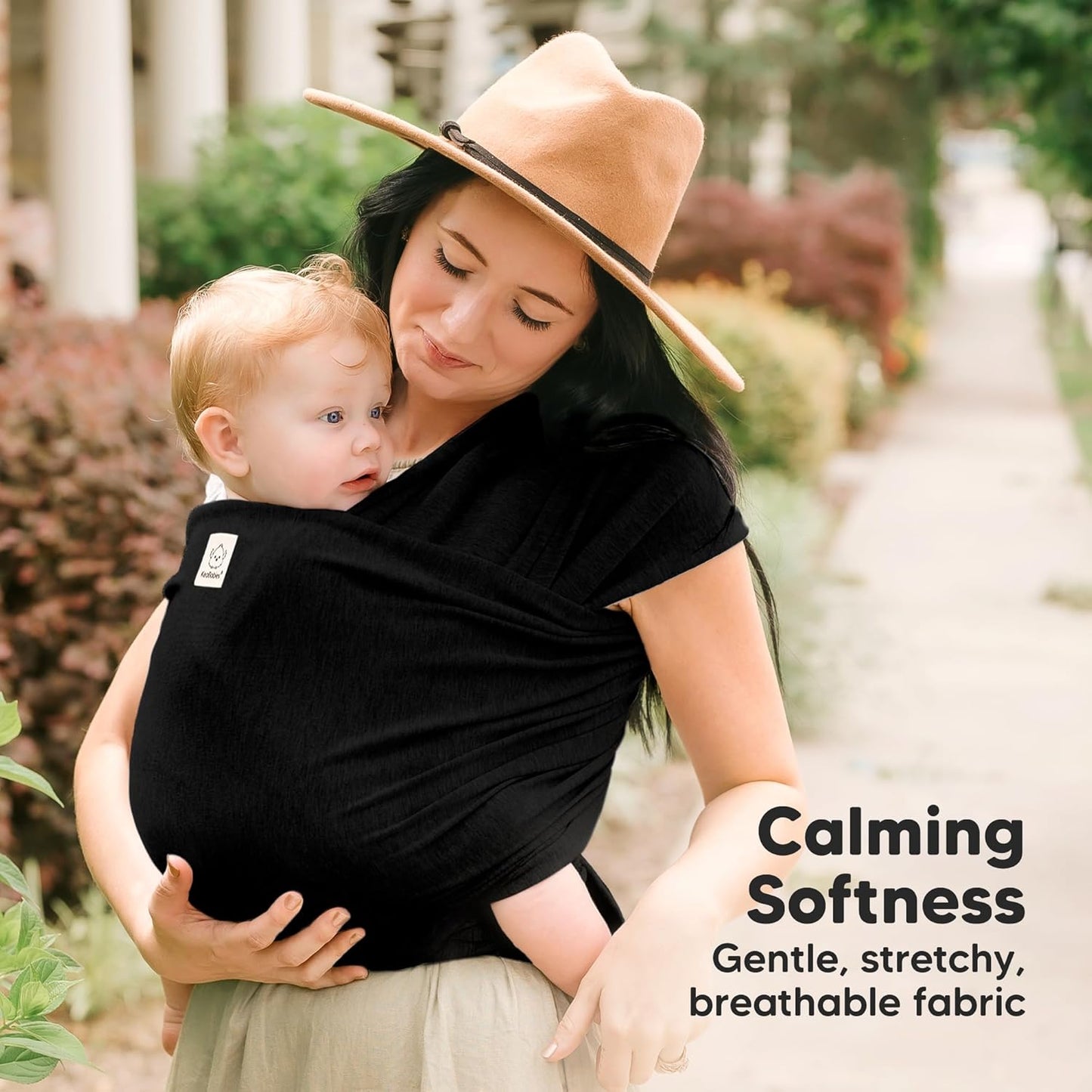 KeaBabies Trendy Black Baby Wrap Carrier - All-in-1 Newborn to Toddler DEMO