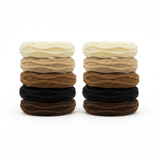 100pcs Coffee Nylon Hair Ties & Elastic Bands Ponytail Holders for Women DEMO