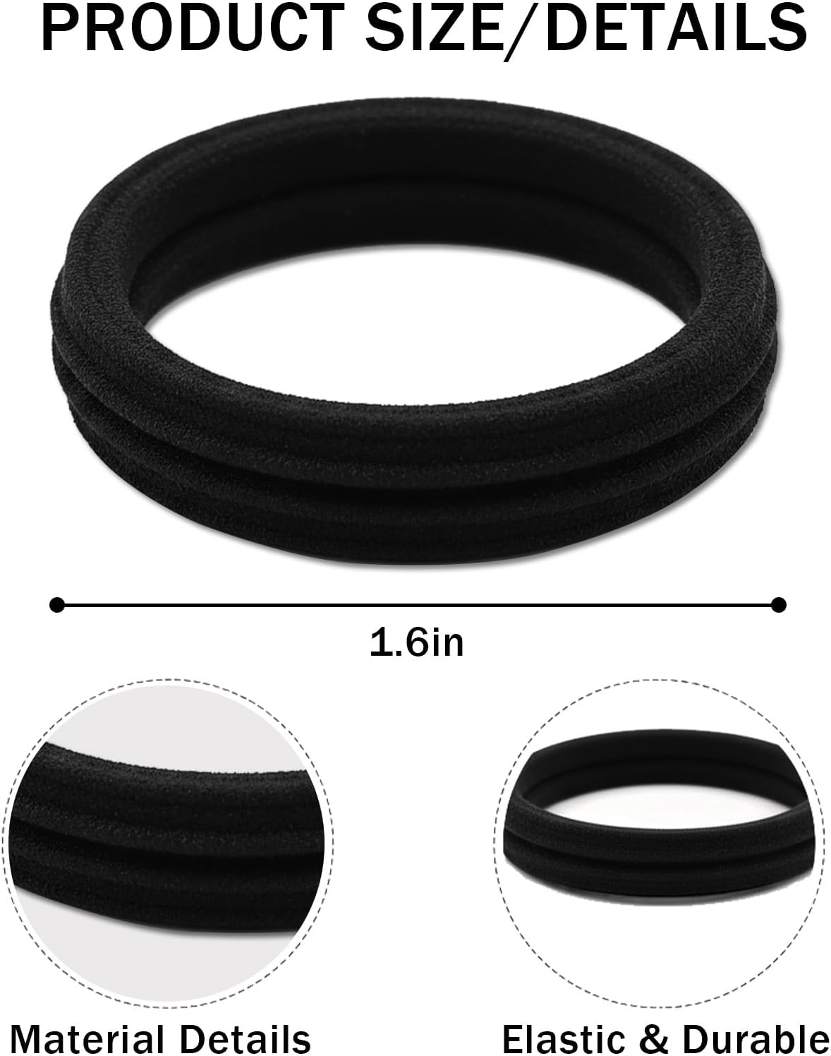100pcs Coffee Nylon Hair Ties & Elastic Bands Ponytail Holders for Women DEMO