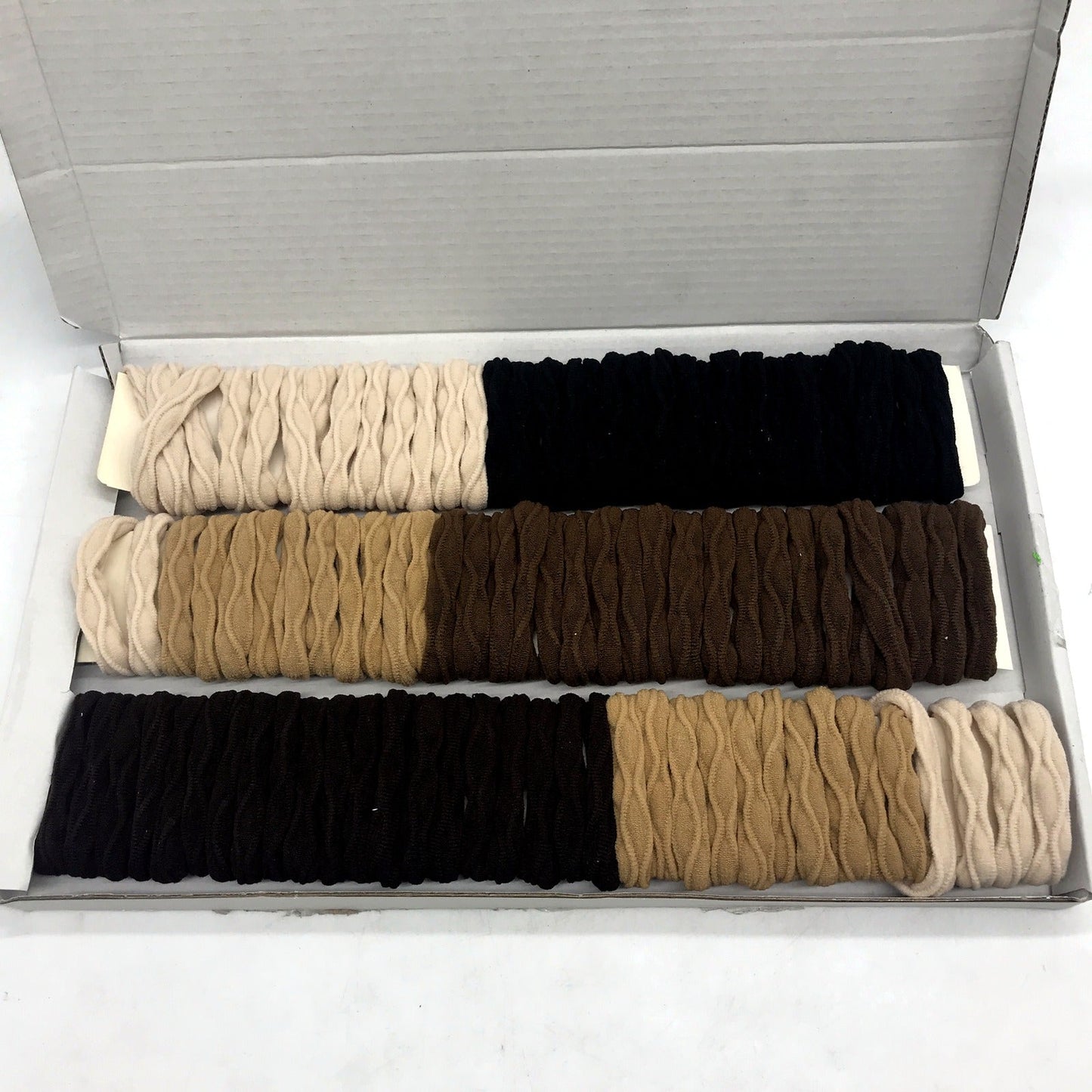 100pcs Coffee Nylon Hair Ties & Elastic Bands Ponytail Holders for Women DEMO