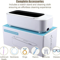 Ultrasonic Jewelry Cleaner for Glasses Rings Coins Makeup Cleaning 500ml NEW