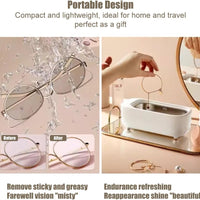 Ultrasonic Jewelry Cleaner for Glasses Rings Coins Makeup Cleaning 500ml NEW