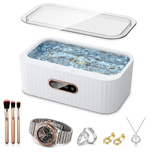 Ultrasonic Jewelry Cleaning Machine, Professional 400ml White Cleaner Size NEW