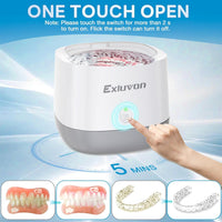 Exluvon Unisex Ultrasonic Dental Retainer Cleaner, 250ml White Portable DEMO
