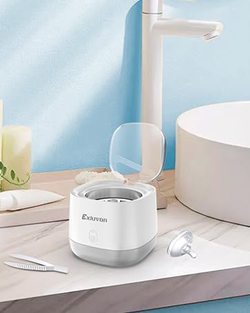 Exluvon Unisex Ultrasonic Dental Retainer Cleaner, 250ml White Portable DEMO