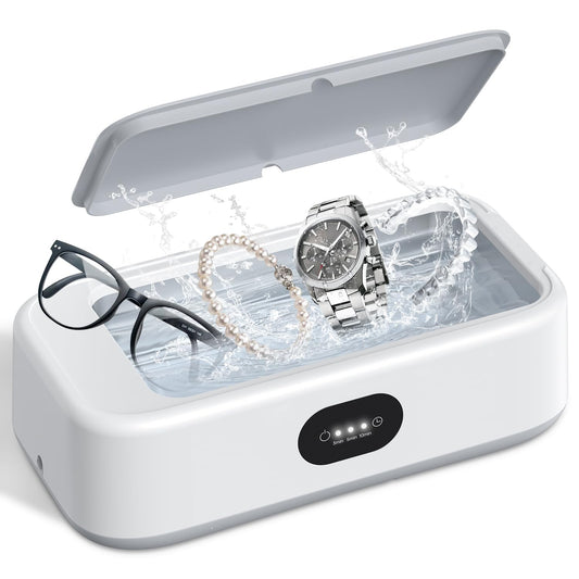 Ultrasonic Jewelry Cleaner 49KHz for Rings, Eyeglasses, Watches - Powerful NEW
