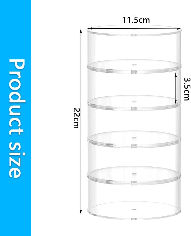 5-Layer Clear Acrylic Watch Boxes Organizer Closet Storage Display NEW