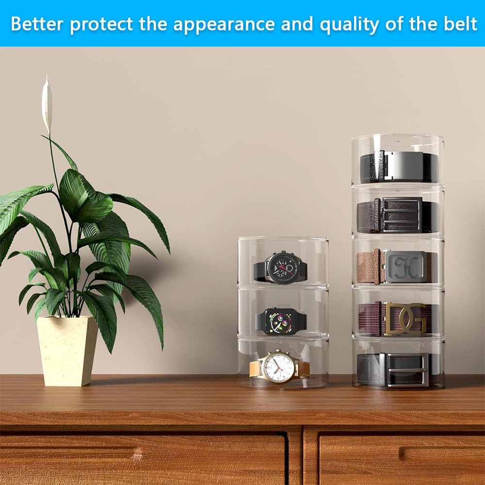 5-Layer Clear Acrylic Watch Boxes Organizer Closet Storage Display NEW