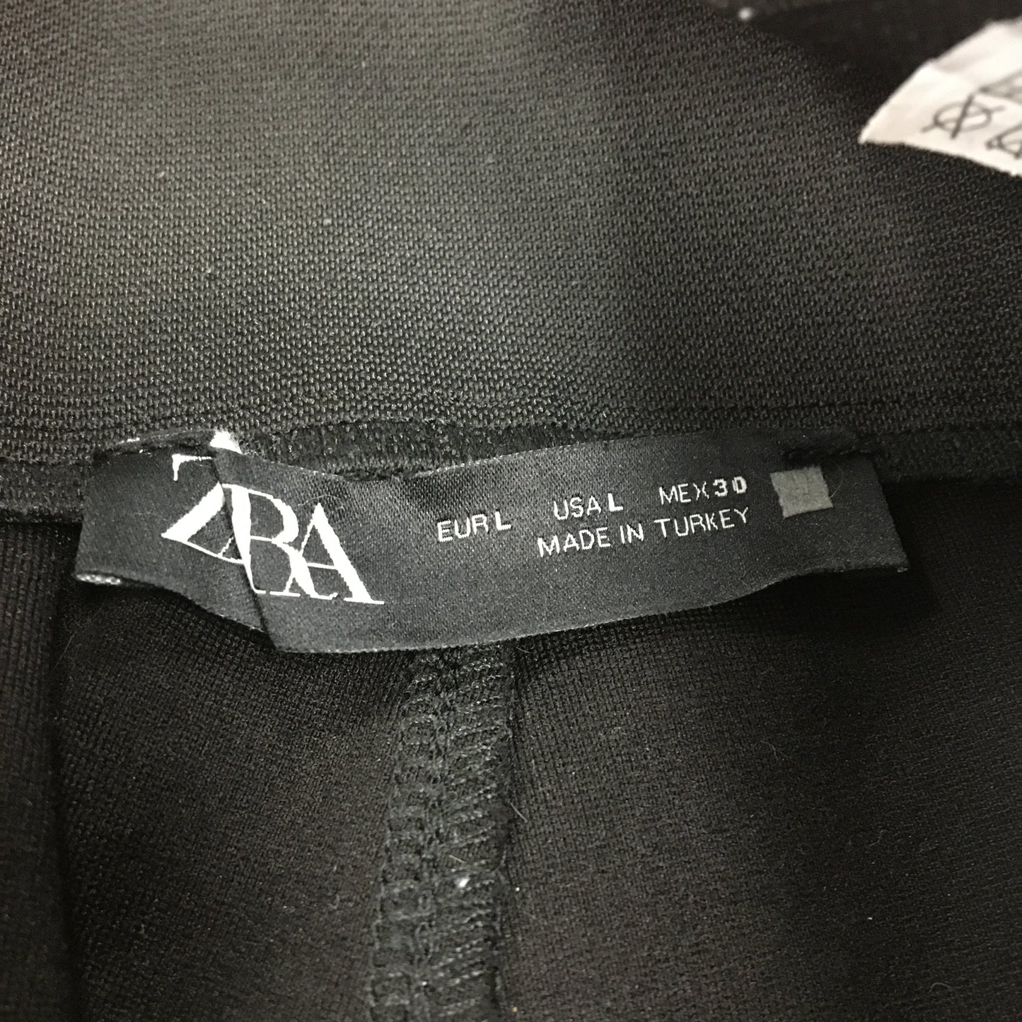 Zara Women's Black Cotton Leggings Comfortable Stretchy Fit Size L