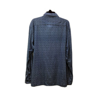 Gazman Mens Button-Down Shirt Navy Blue with White Polka Dots Size 2XL