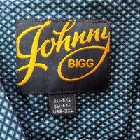 Johnny Bigg Patterned Button-Down Dress Shirt Mens Black White Size 5XL