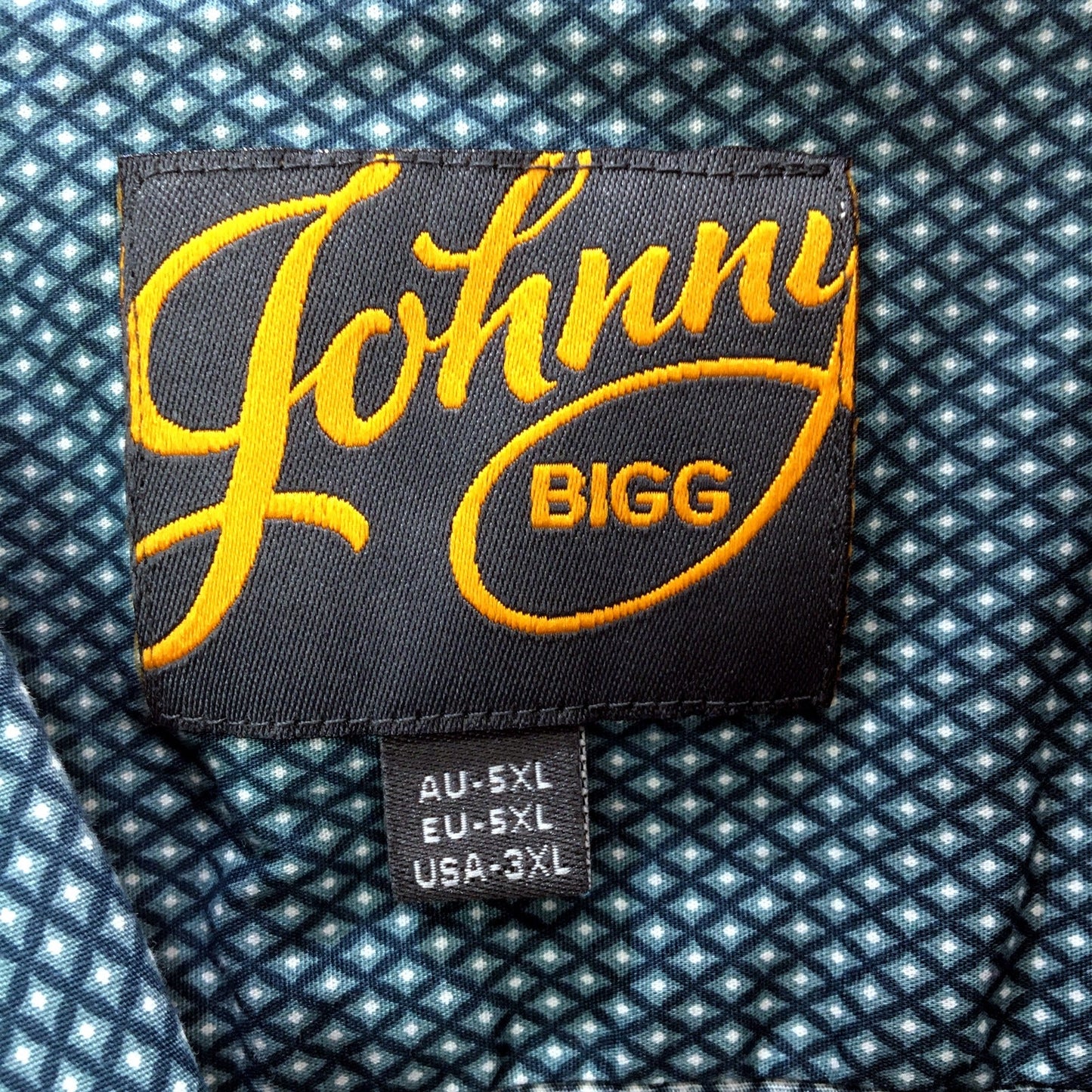 Johnny Bigg Patterned Button-Down Dress Shirt Mens Black White Size 5XL
