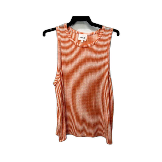 Seed Heritage Striped Tank Top in Orange & White Womens  Size L NEW