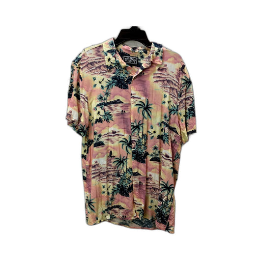Billabong Tropical Floral Button-Up Mens Shirt Viscose Short Sleeve Size Small