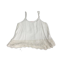 SASS Womens Crochet Lace Trim Tank Top Adjustable Straps Boho White Size 14
