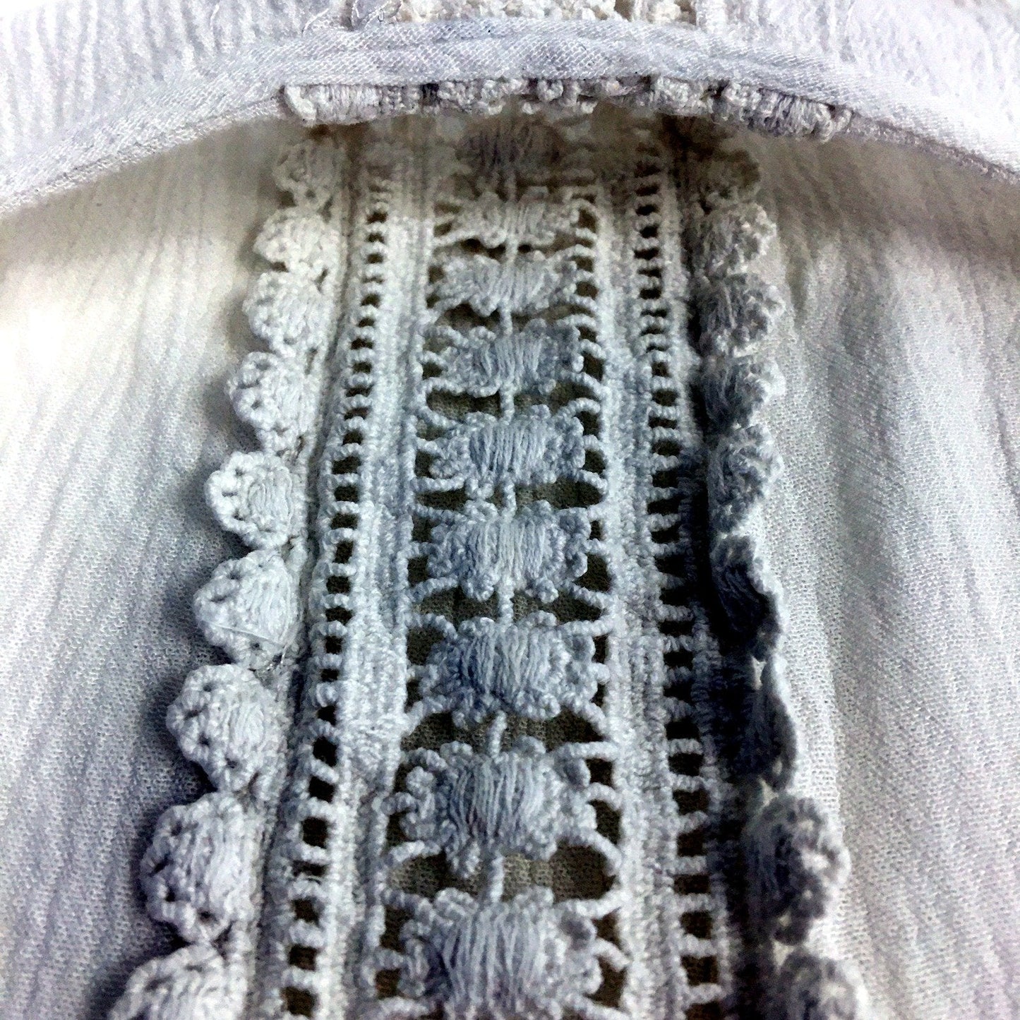 SASS Womens Crochet Lace Trim Tank Top Adjustable Straps Boho White Size 14