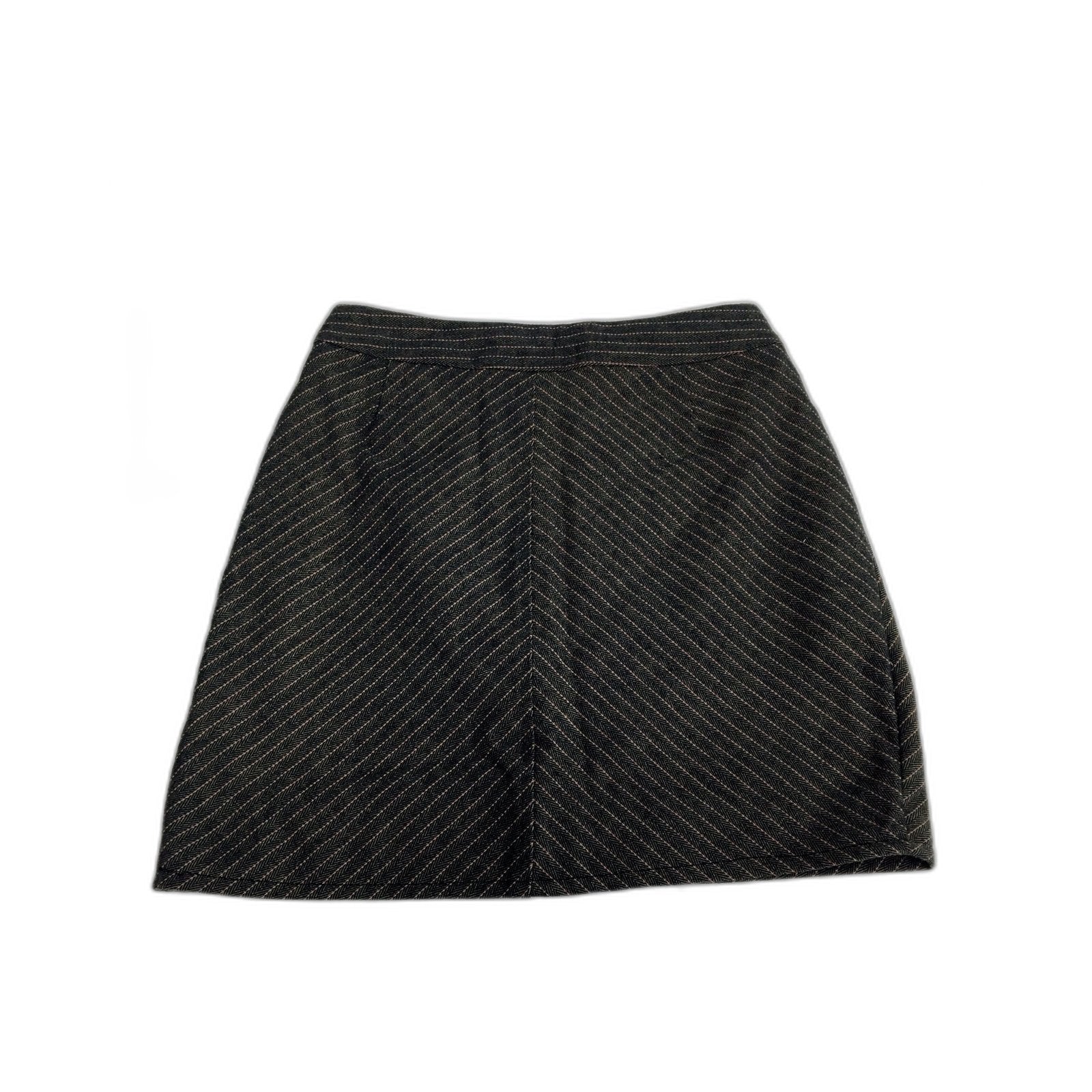 Womens Cue Pinstripe Skirt in Black and White, Size 10