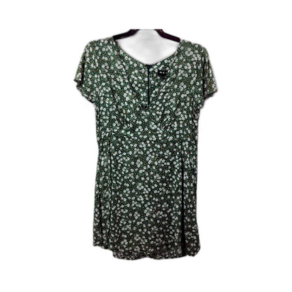 Womens Motel Elara Floral Print Green Short Sleeve Dress Size S NEW