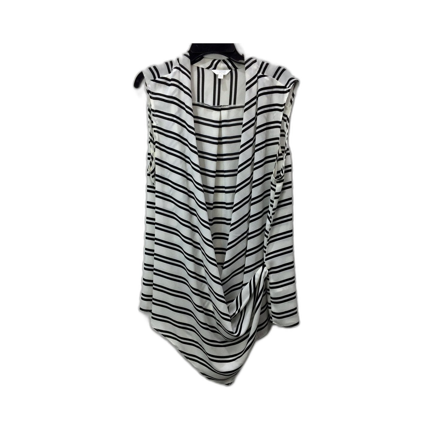 KHOKO Womens Striped Pullover Wrap Tank Top Casual Black and White NEW