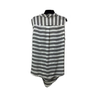 KHOKO Womens Striped Pullover Wrap Tank Top Casual Black and White NEW