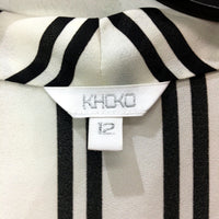KHOKO Womens Striped Pullover Wrap Tank Top Casual Black and White NEW