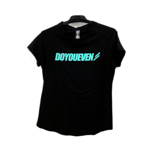 Doyoueven Womens Cotton Blend T-Shirt Comfortable Workout Gym Top Black NEW