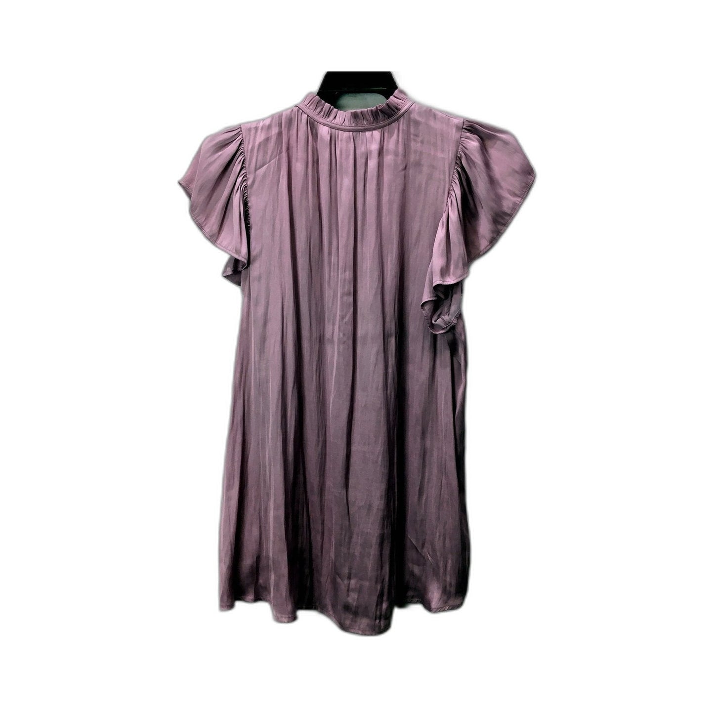 Preview Womens Ruffle Sleeve Pleated Tie Neck Dress Light Purple Size 14 NEW