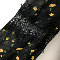 Decjuba Womens Floral Print Blouse Long Sleeve Ruffle Collar Shirt Black Size 10