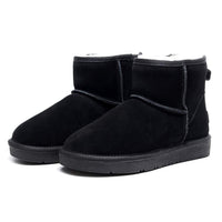 UGG Mini Classic Ankle Boots, Water Resistant Sheepskin Black Unisex L10 M8 NEW