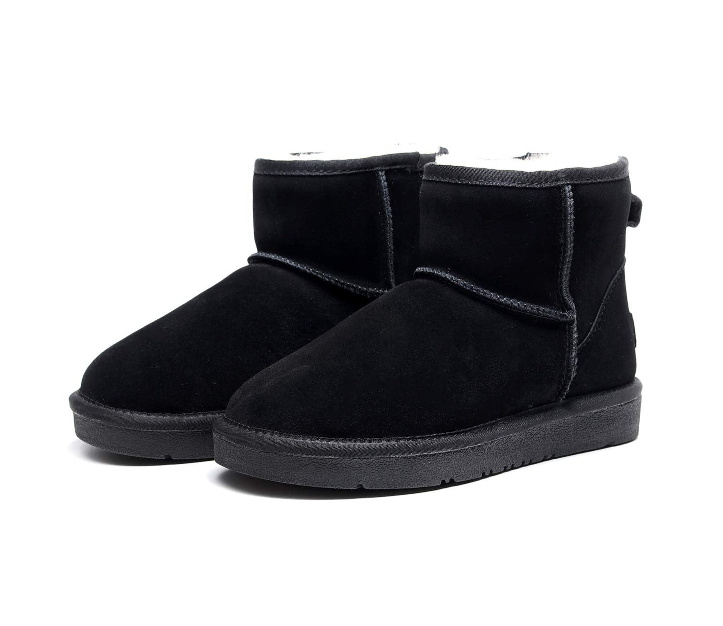 UGG Mini Classic Ankle Boots, Water Resistant Sheepskin Black Unisex L10 M8 NEW