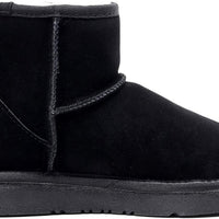 UGG Mini Classic Ankle Boots, Water Resistant Sheepskin Black Unisex L10 M8 NEW