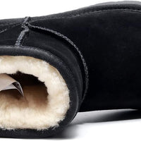 UGG Mini Classic Ankle Boots, Water Resistant Sheepskin Black Unisex L10 M8 NEW