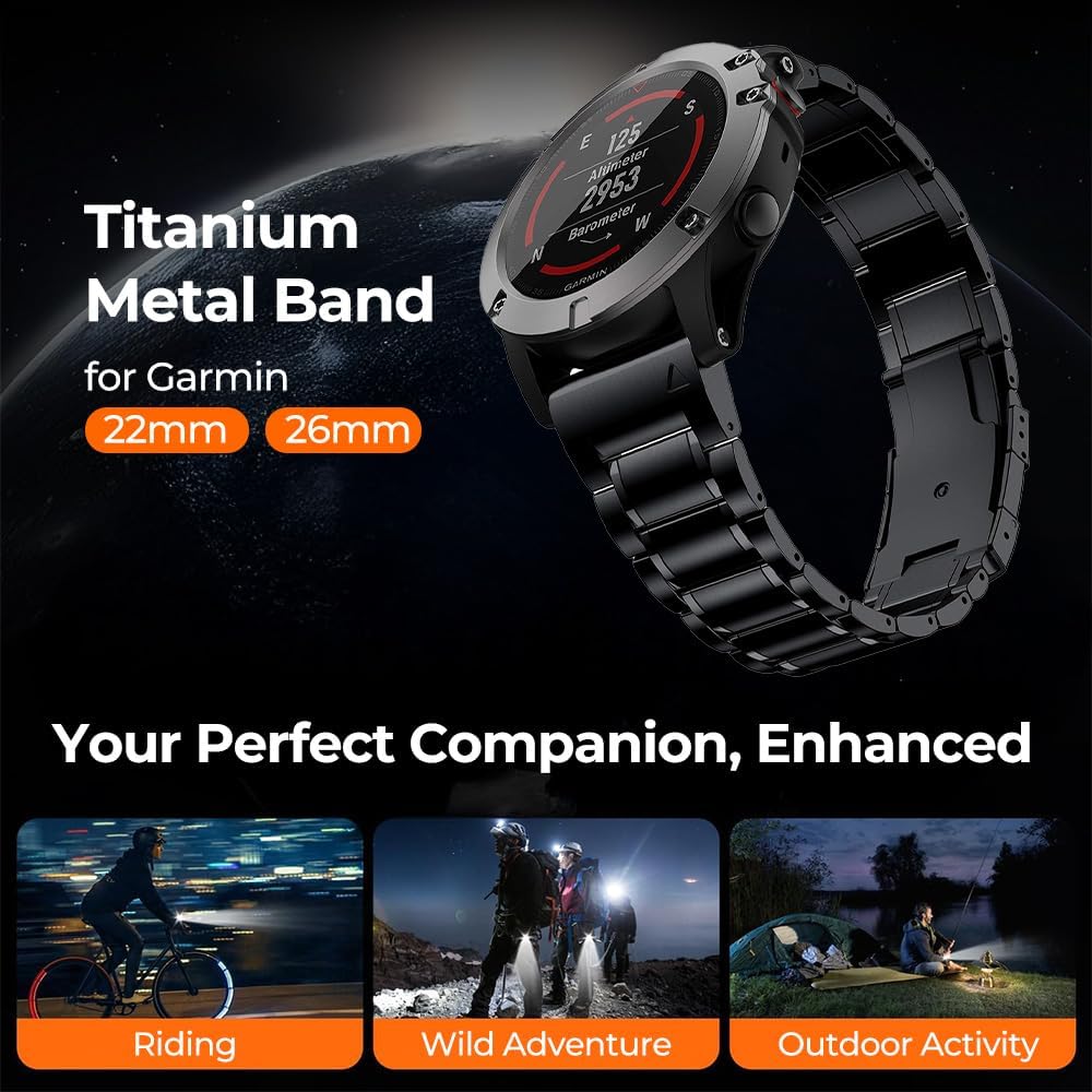 YINIXIN Titanium Smartwatch Replacement Band Quick Release Metal Strap NEW