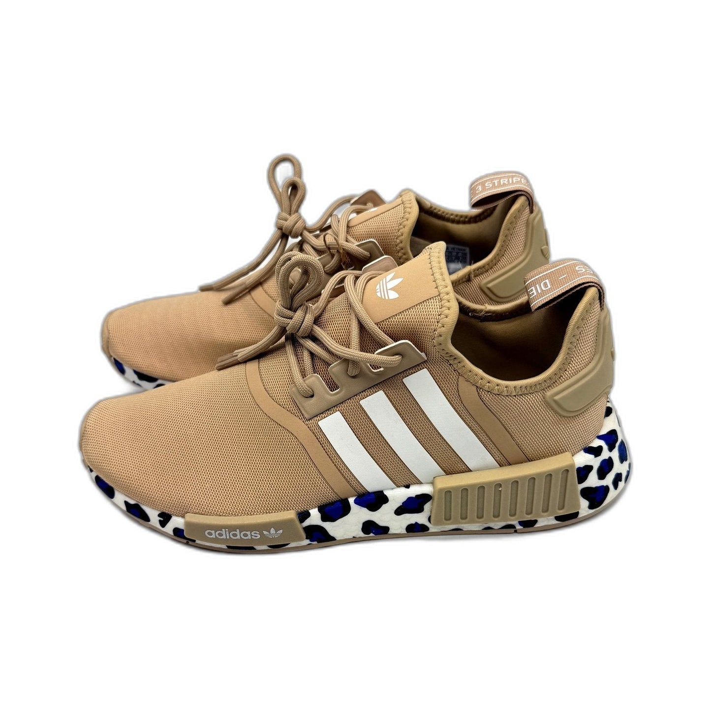 adidas Womens NMD_R1 W Tan & Leopard Print Sole Sneakers Size US 9 NEW