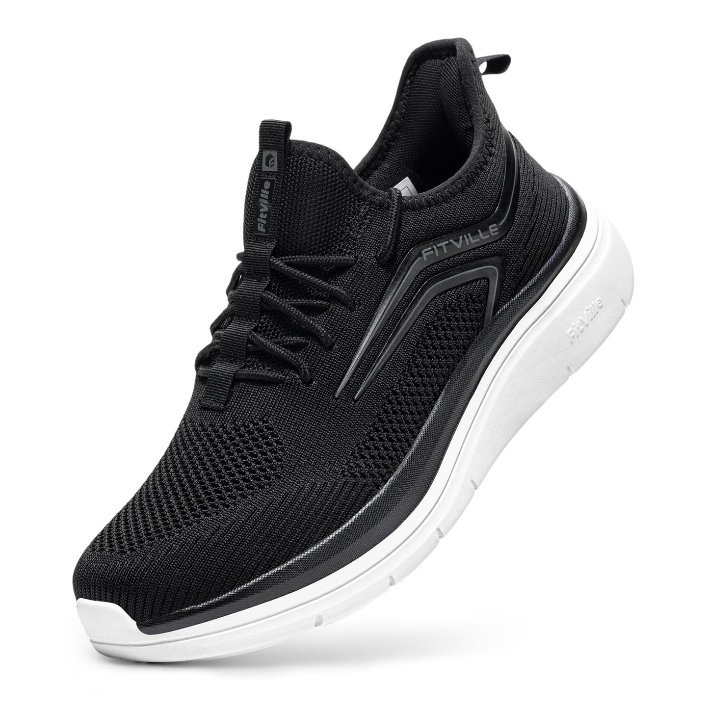 FitVille Extra Wide Fit Slip-On Road Running Shoes Arch Support WIDE US 8.5 NEW