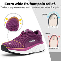 FitVille Lightweight WIDE FIT Raspberry Purple Road Running Shoes US 8W DEMO