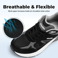 FitVille Rebound V1 Comfortable Arch Support Black Sneakers EXTRA WIDE US 9 DEMO