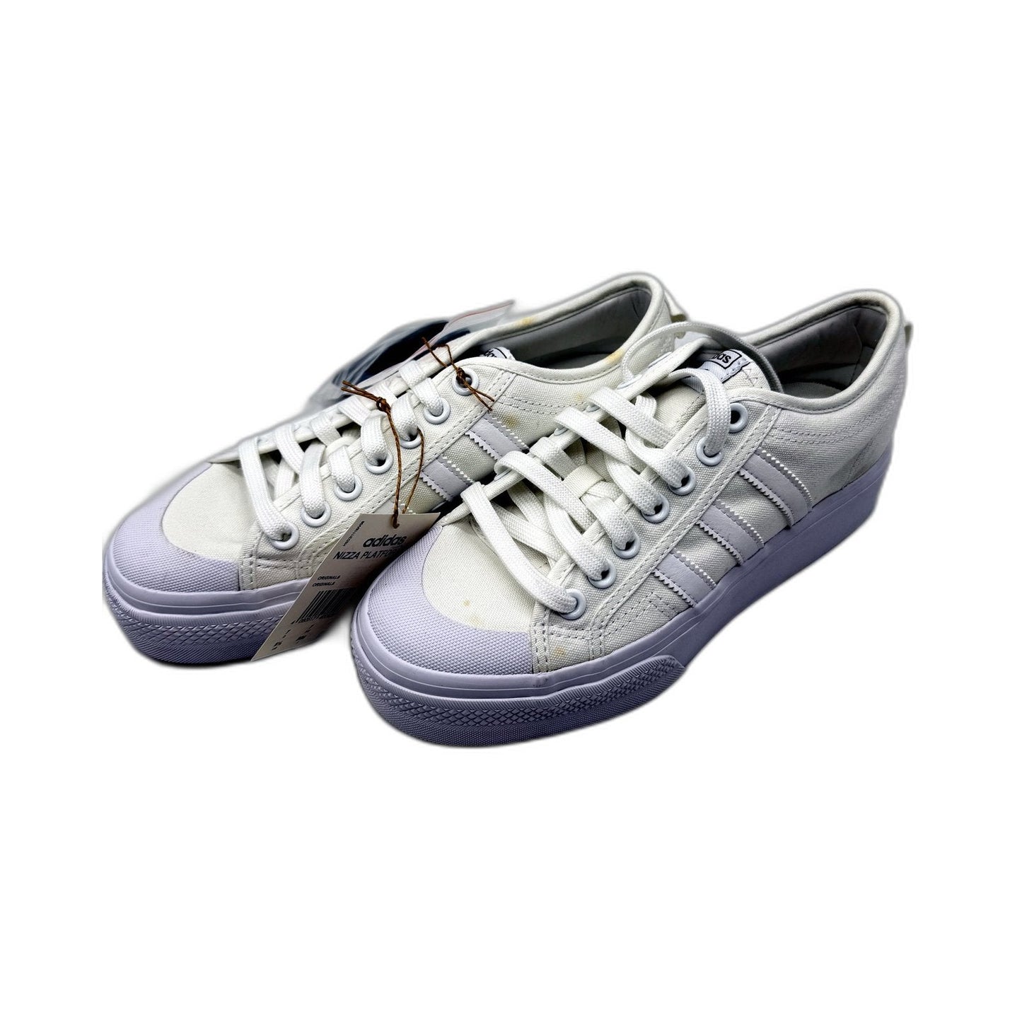 adidas Womens Nizza Platform Canvas White Sneakers - US Size 8.5 DEMO