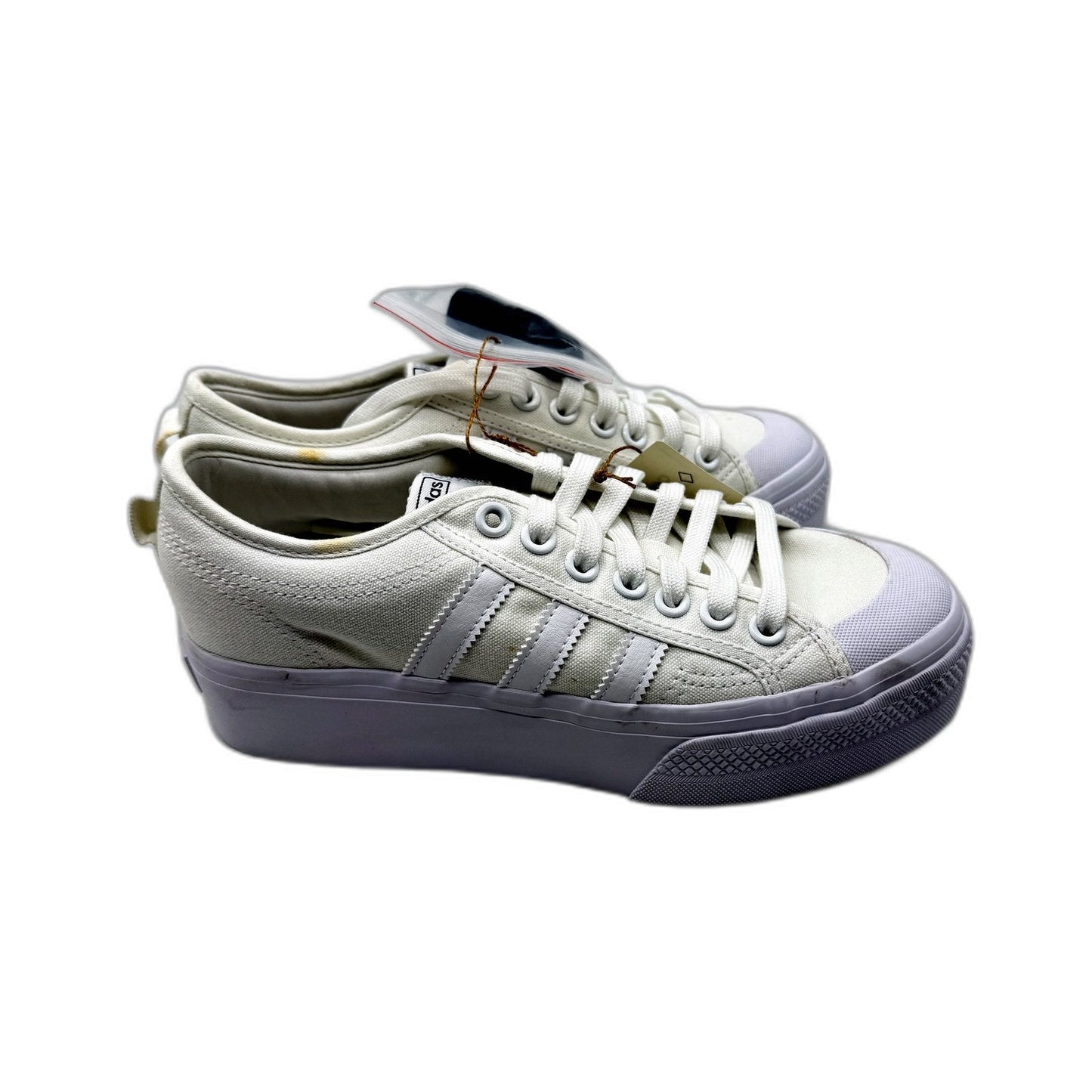 adidas Womens Nizza Platform Canvas White Sneakers - US Size 8.5 DEMO