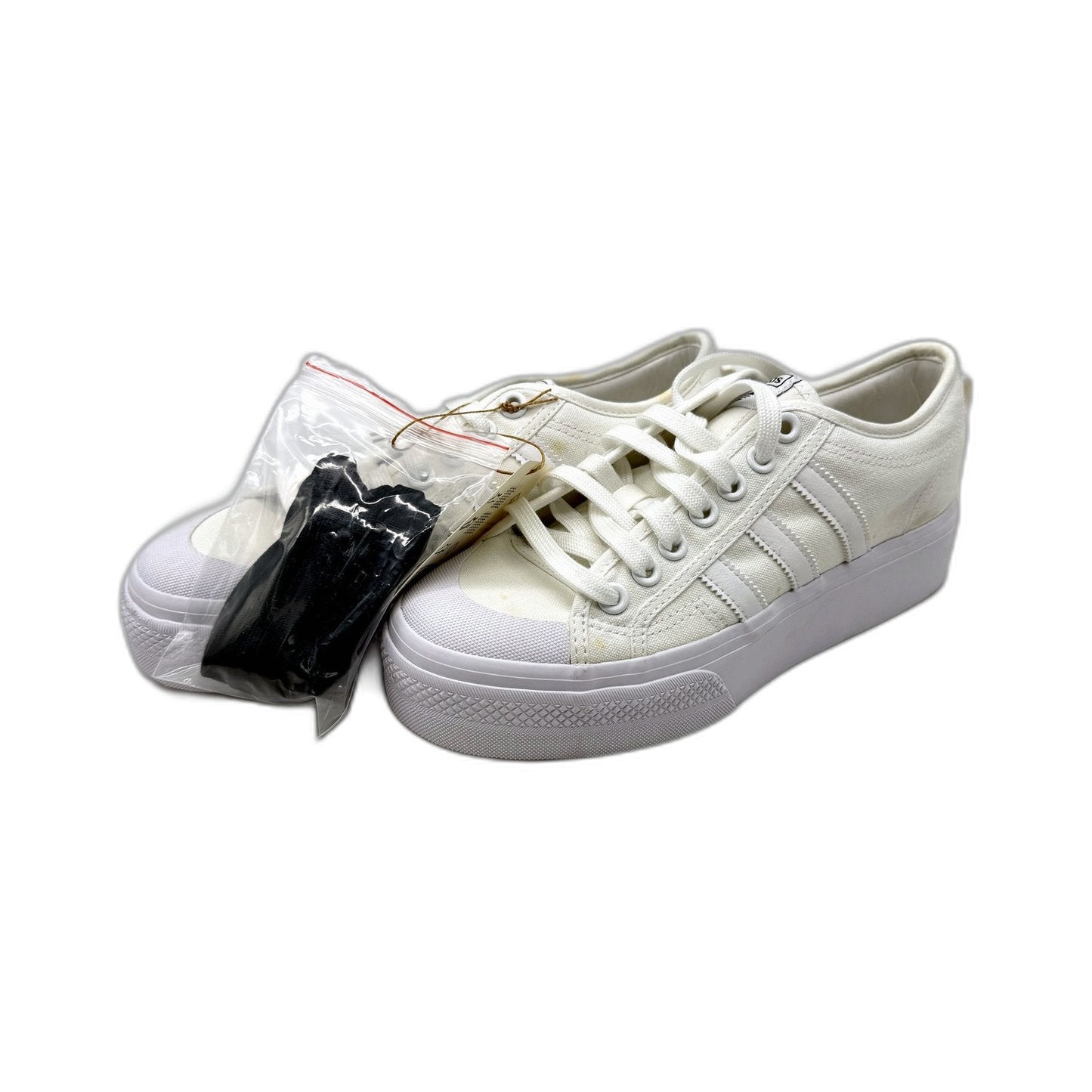 adidas Womens Nizza Platform Canvas White Sneakers - US Size 8.5 DEMO