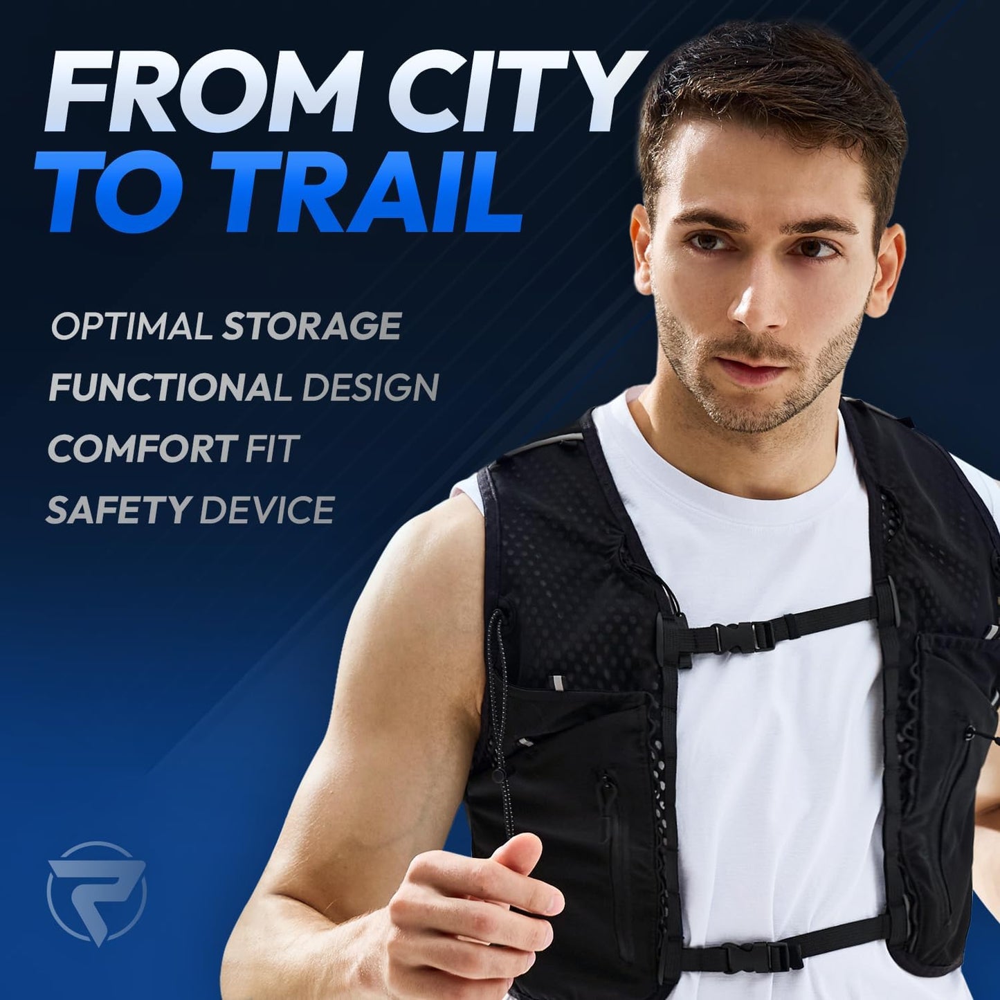 ALL REMATE Reflective Gear Vest with Water Flask, Whistle, 11 Pockets One NEW
