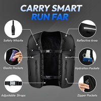 ALL REMATE Reflective Gear Vest with Water Flask, Whistle, 11 Pockets One NEW