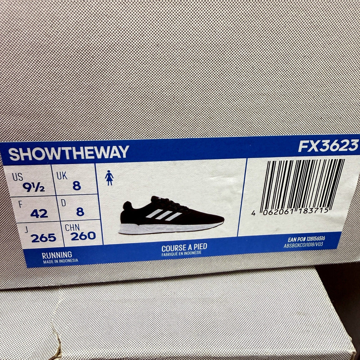 adidas Womens Showtheway Running Shoes for Everyday Comfort in Black US 9.5 NEW