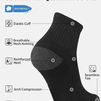 CLOSEMATE Thick Cushioned Cotton Athletic Ankle Trainer Socks 7 Pack NEW