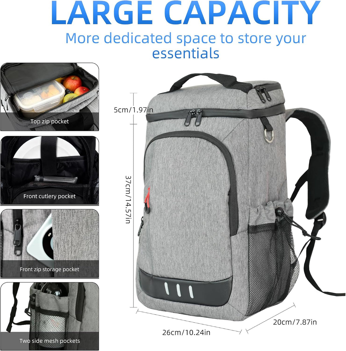 AUMTISC Lightweight Insulated Backpack Cooler Leak-Proof Outdoor Picnic NEW